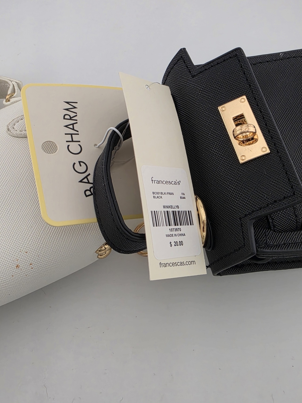 Luxury Mini Bag Charm Keychain - White Or Black - Picture 7 of 7